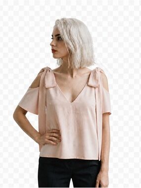 Stella McCartney Cold-Shoulder V-Neck Top with Tie Straps